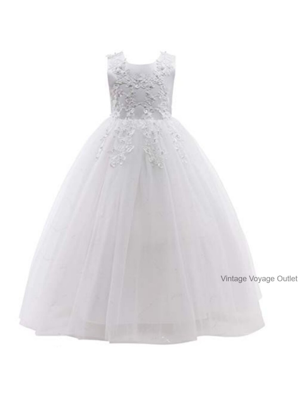 Kids Lace Tulle Flower Girl Dress Ball Gown Pageant Party